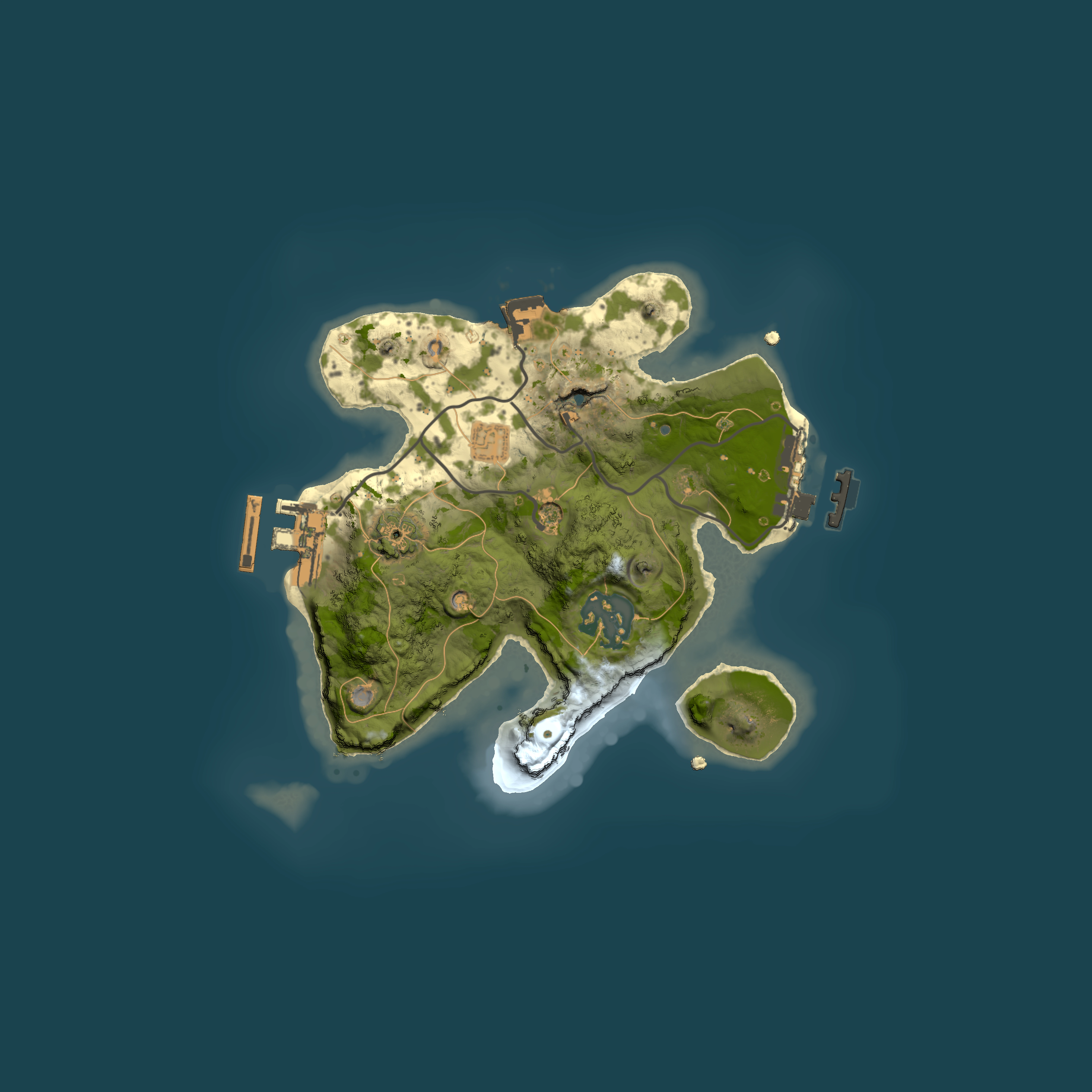 Full top-down render of Rust map seed 2107059443, 2000x2000m