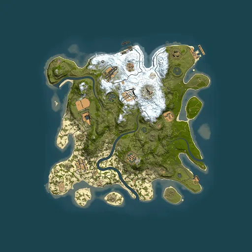 Rust map seed 950507916, 3500x3500m top-down preview