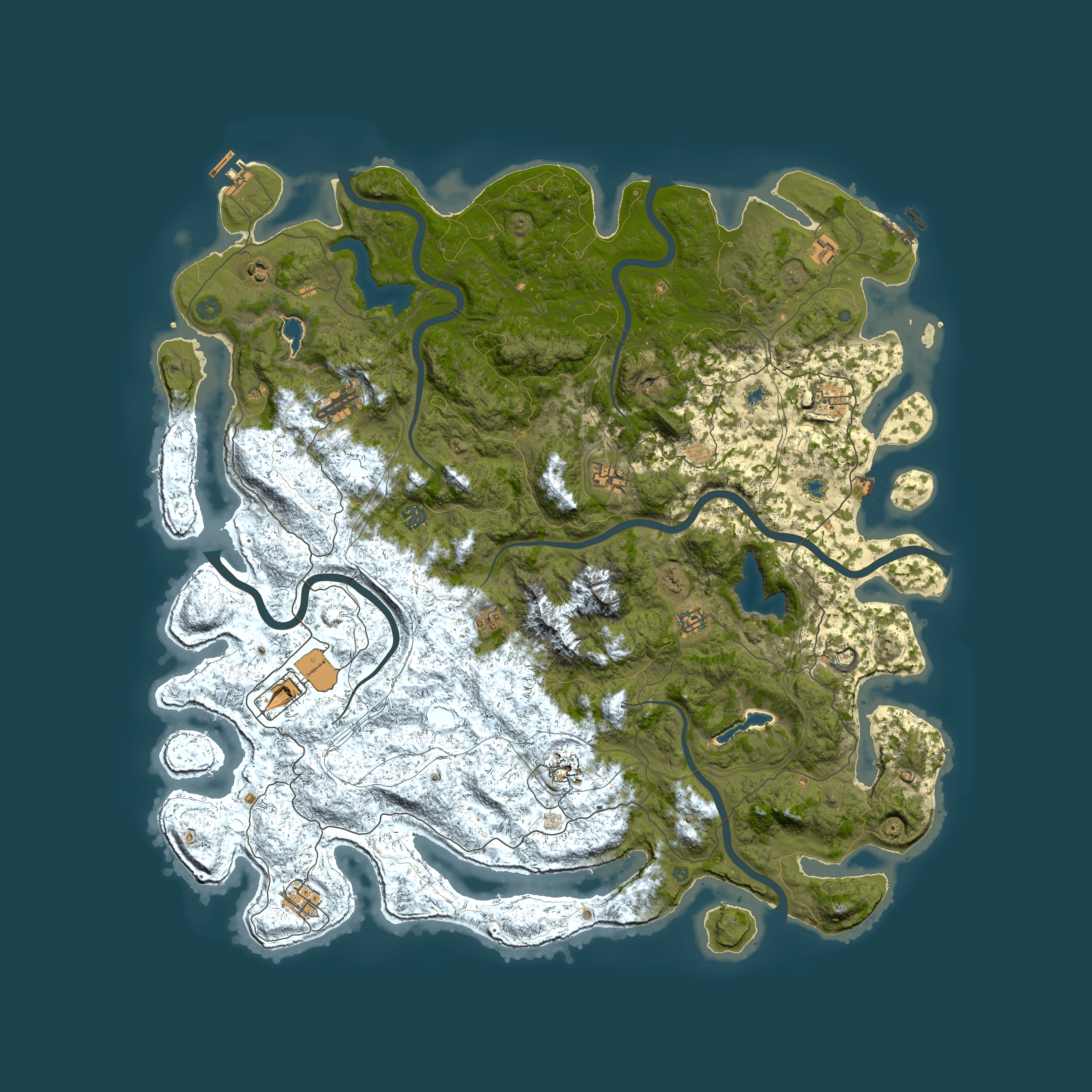 Full top-down render of Rust map seed 1288449318, 5500x5500m