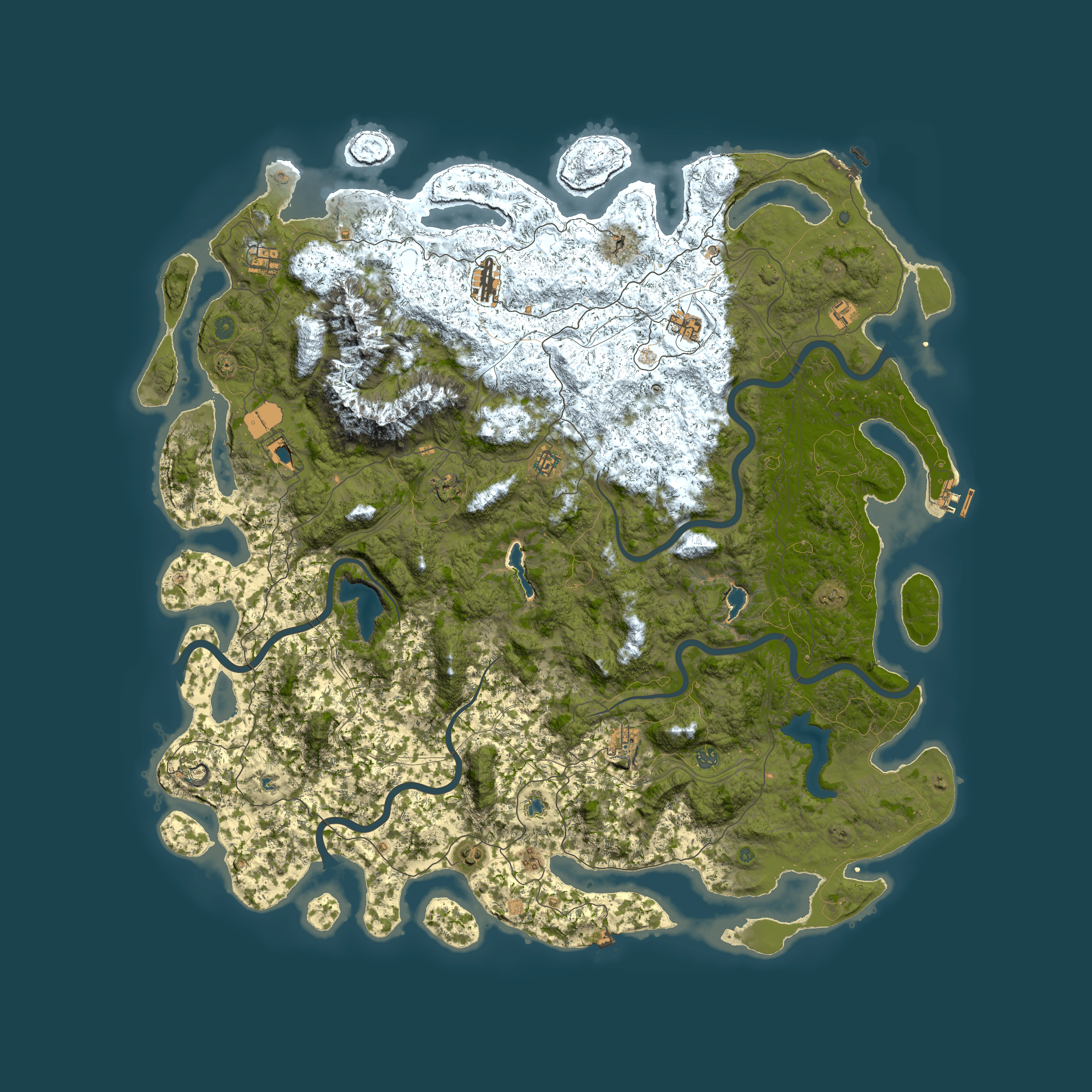 Full top-down render of Rust map seed 1547946080, 6000x6000m