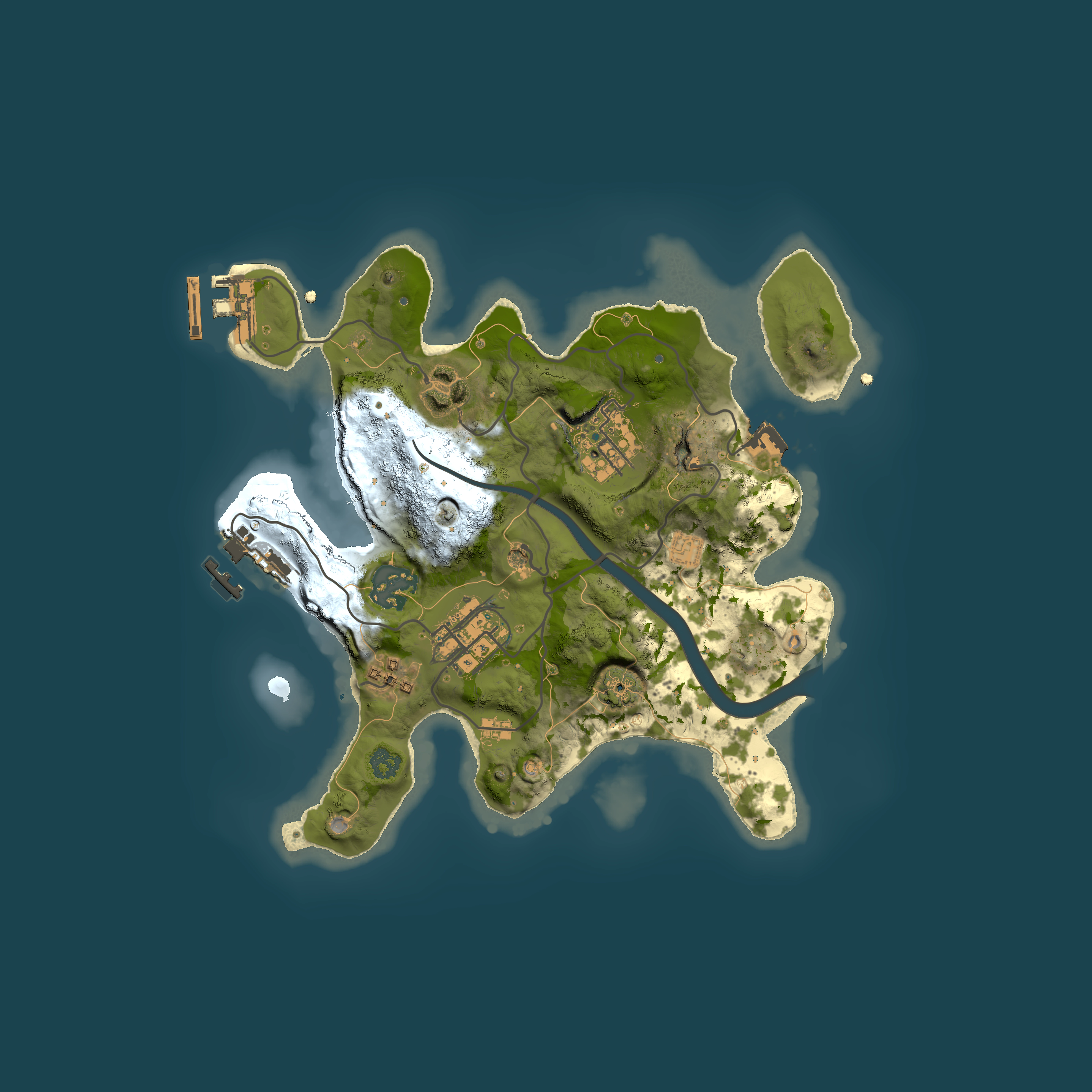 Full top-down render of Rust map seed 286728935, 2500x2500m
