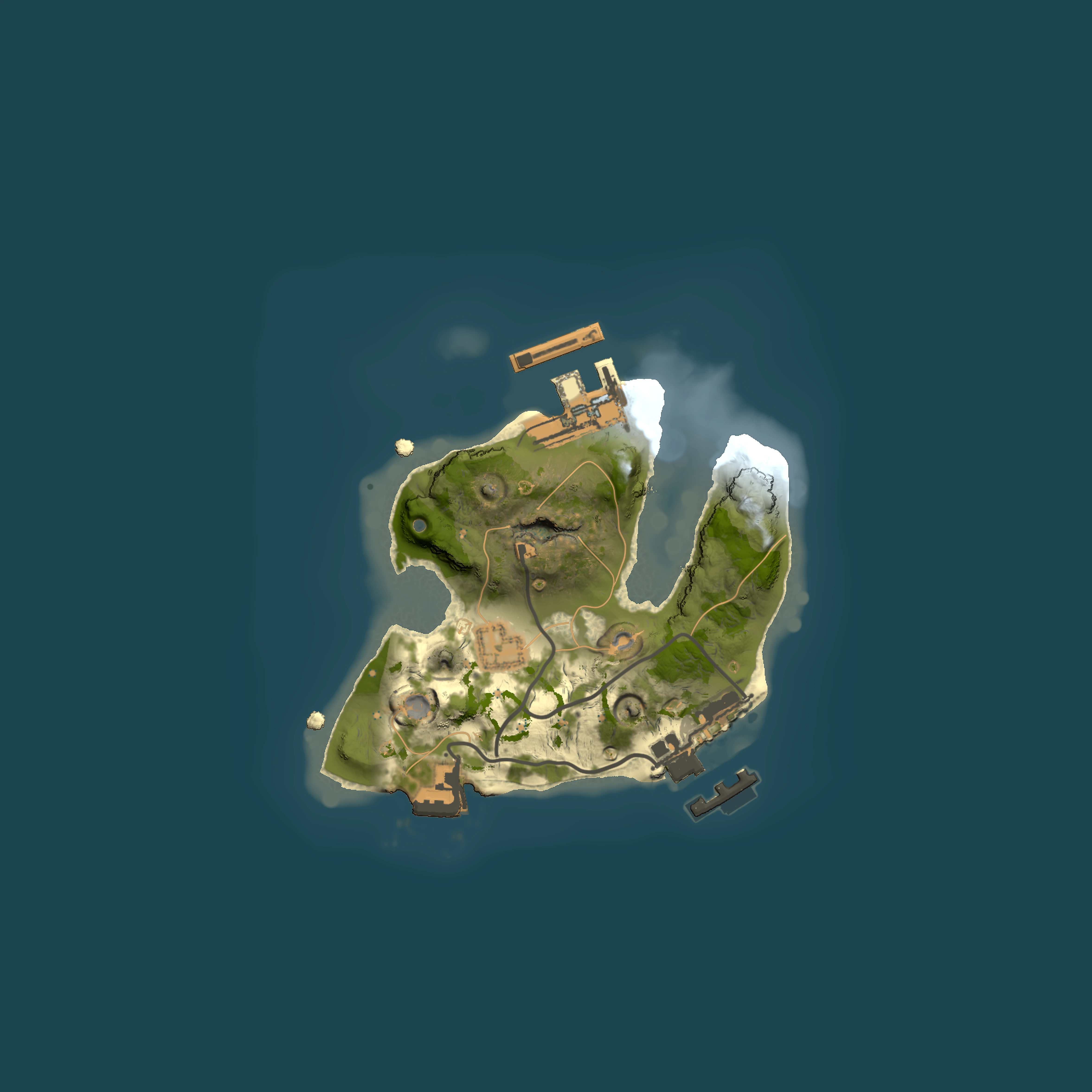 Full top-down render of Rust map seed 1423749982, 1500x1500m