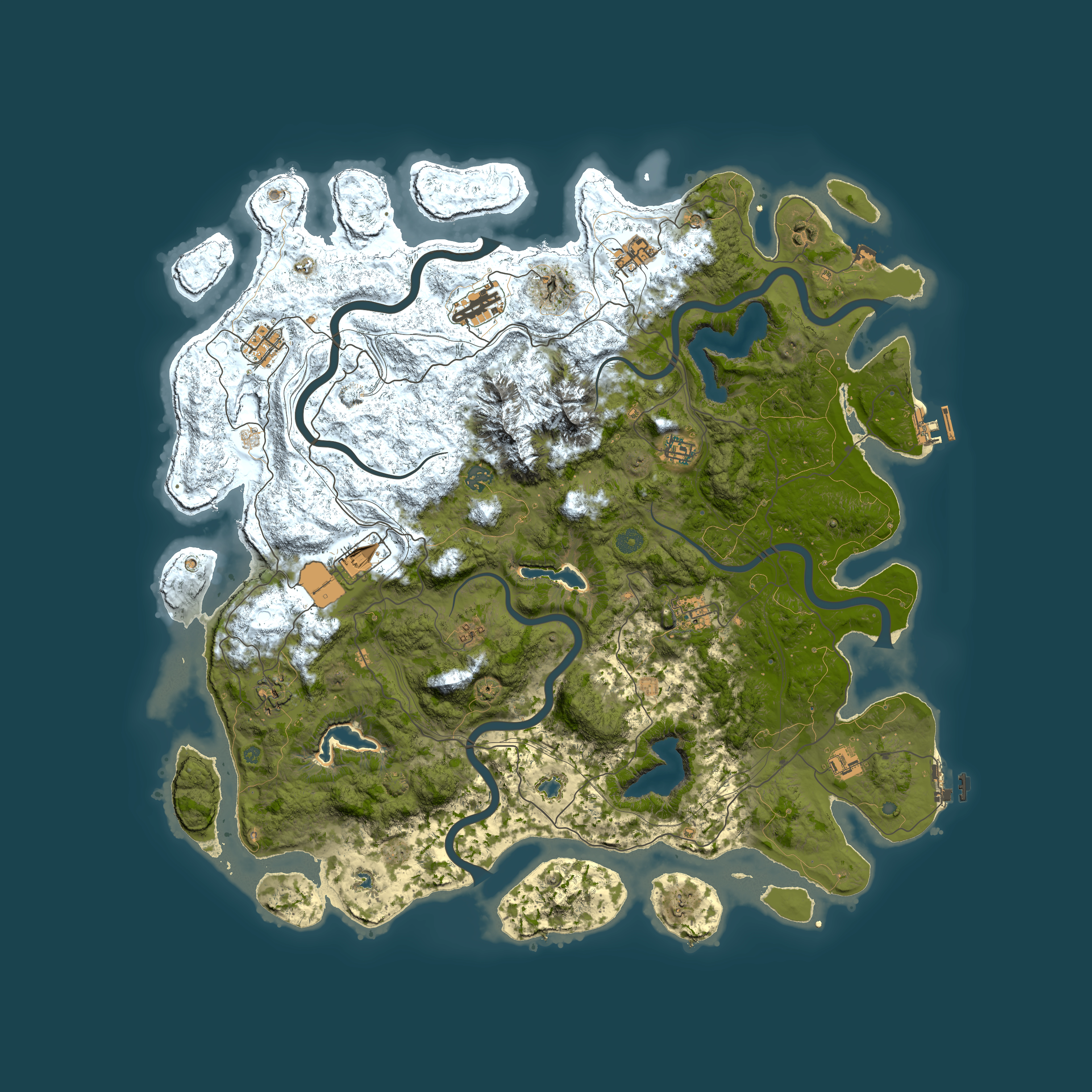 Full top-down render of Rust map seed 244647934, 5000x5000m