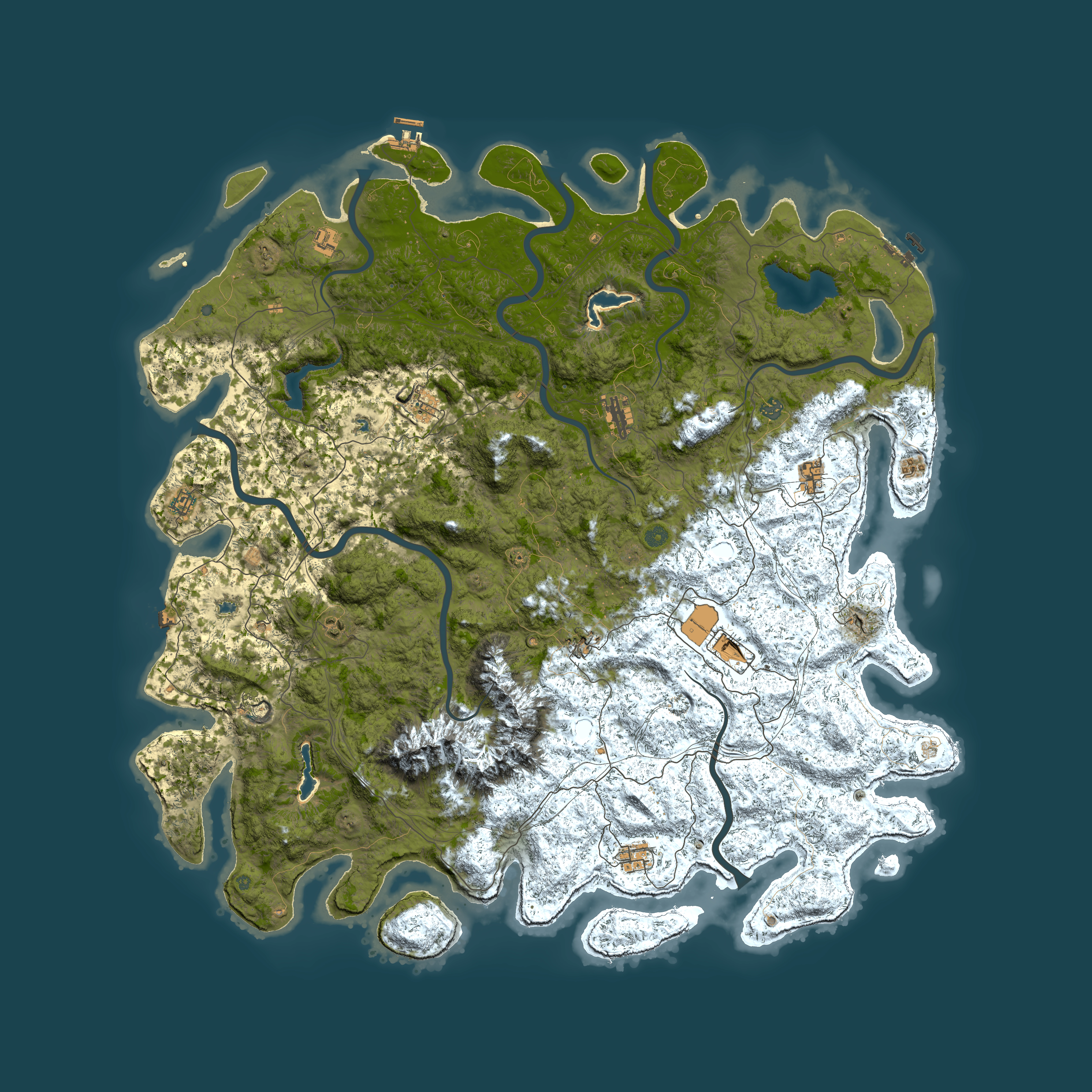 Full top-down render of Rust map seed 533939056, 6000x6000m
