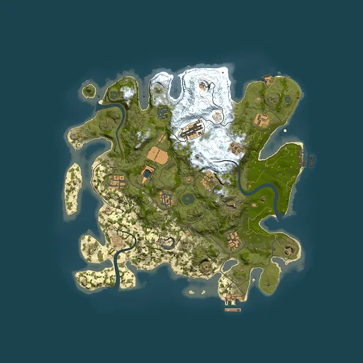 Rust map seed 644810090, 3500x3500m top-down preview