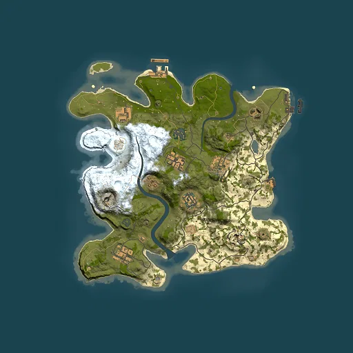 Rust map seed 366774045, 3000x3000m top-down preview