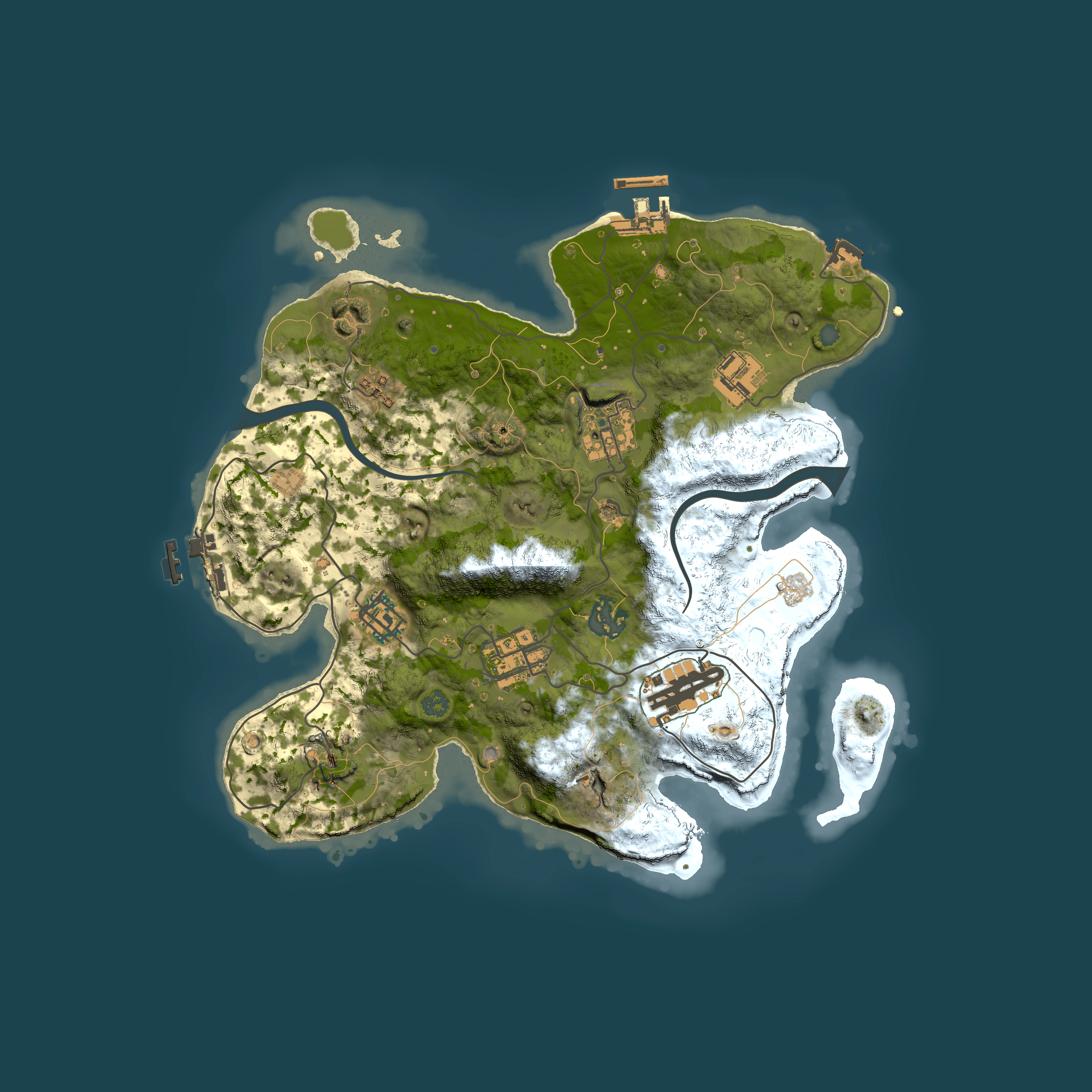 Full top-down render of Rust map seed 1212182282, 3000x3000m