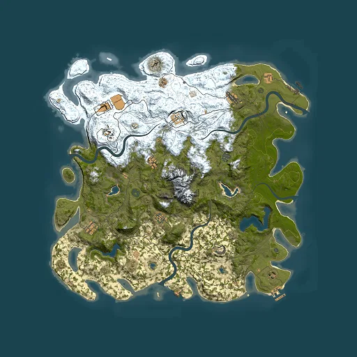 Rust map seed 395893473, 5000x5000m top-down preview