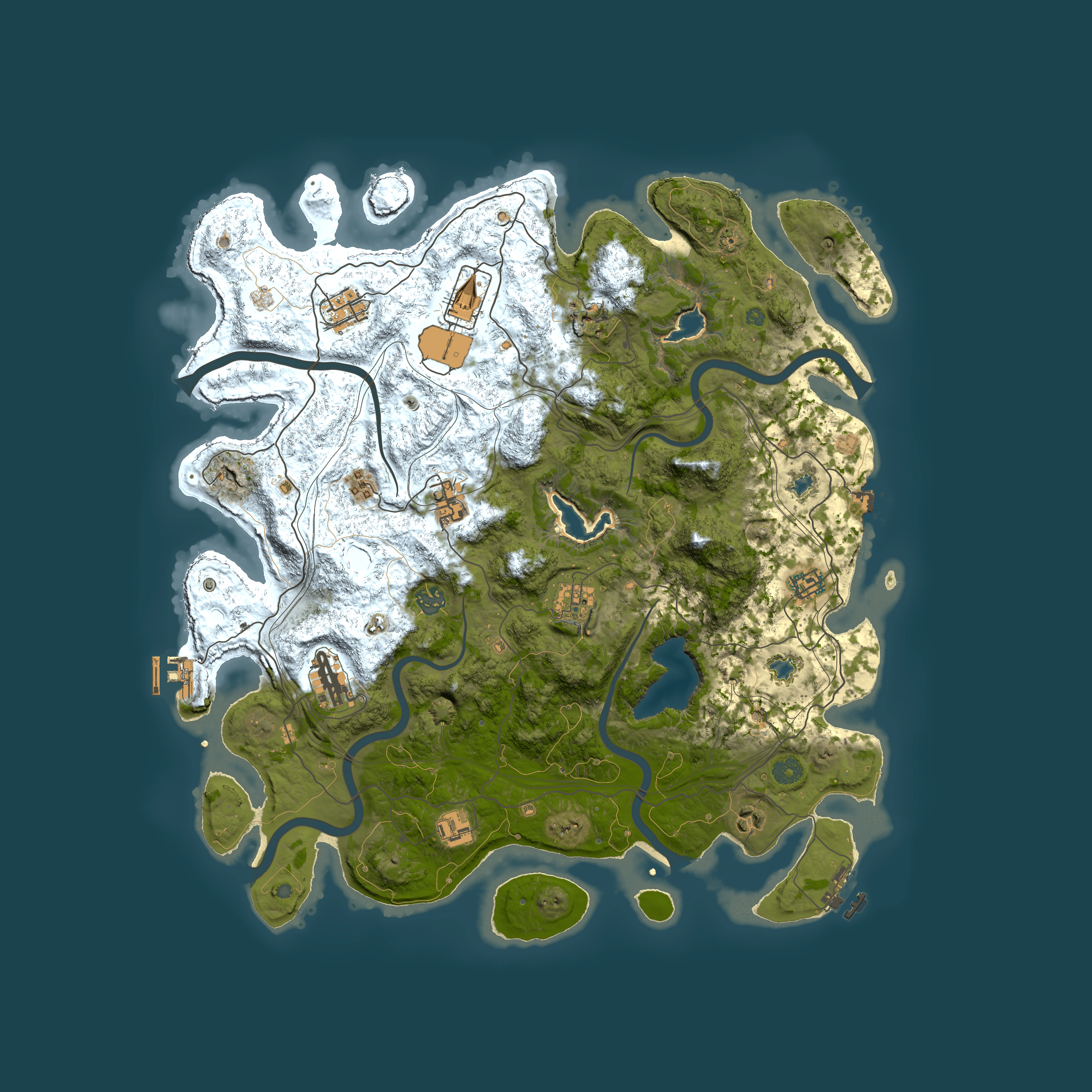 Full top-down render of Rust map seed 1091954348, 4500x4500m