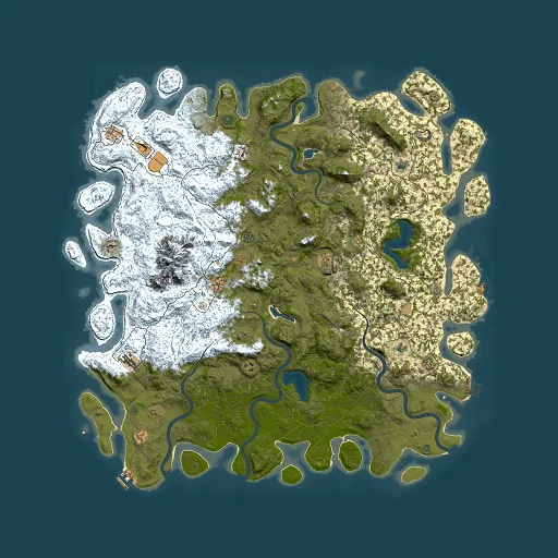 Rust map seed 494070247, 6000x6000m top-down preview