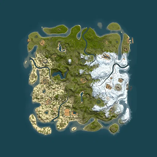 Rust map seed 1462038958, 4500x4500m top-down preview