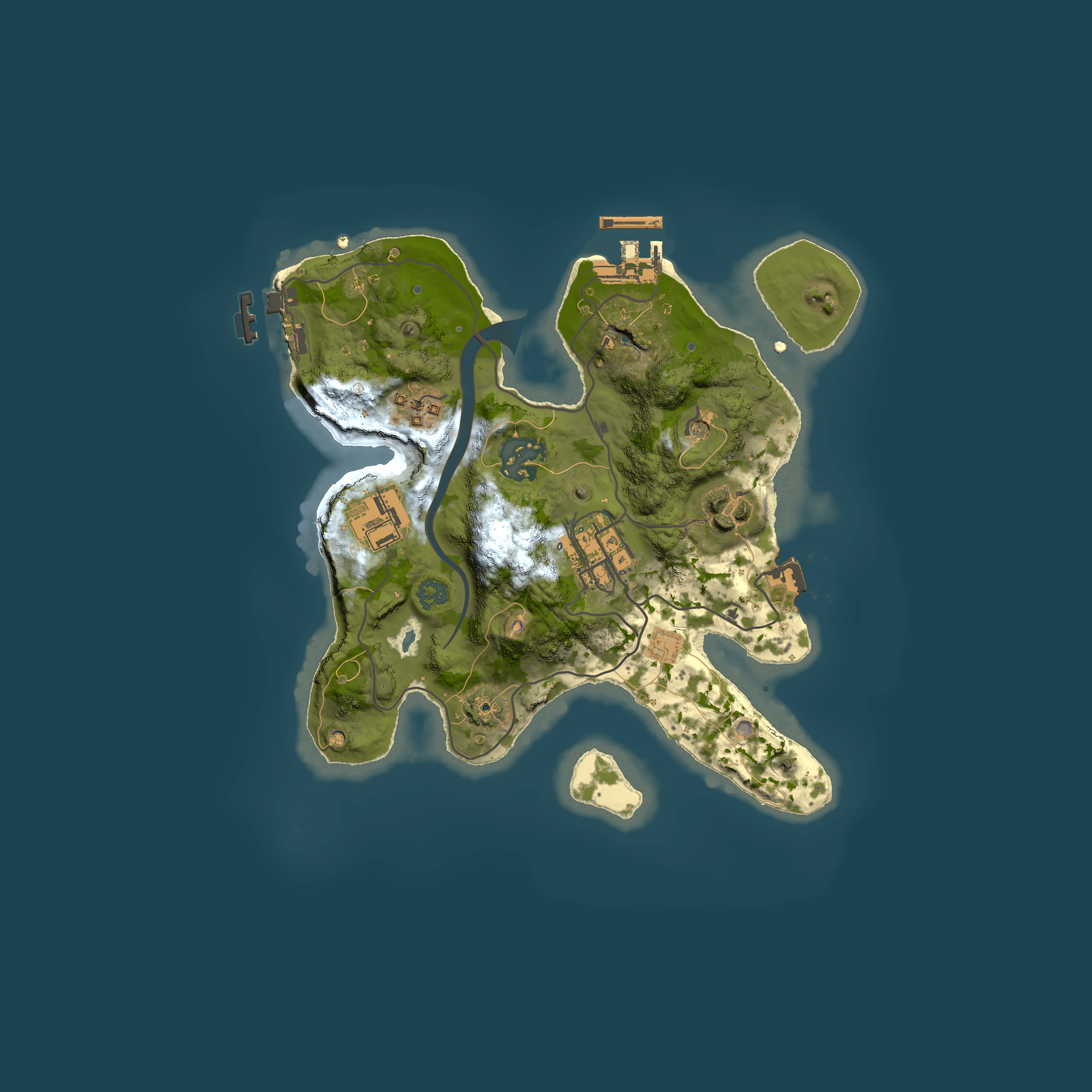 Full top-down render of Rust map seed 1940232704, 2500x2500m