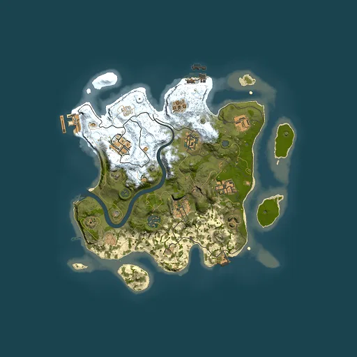 Rust map seed 238725574, 3000x3000m top-down preview