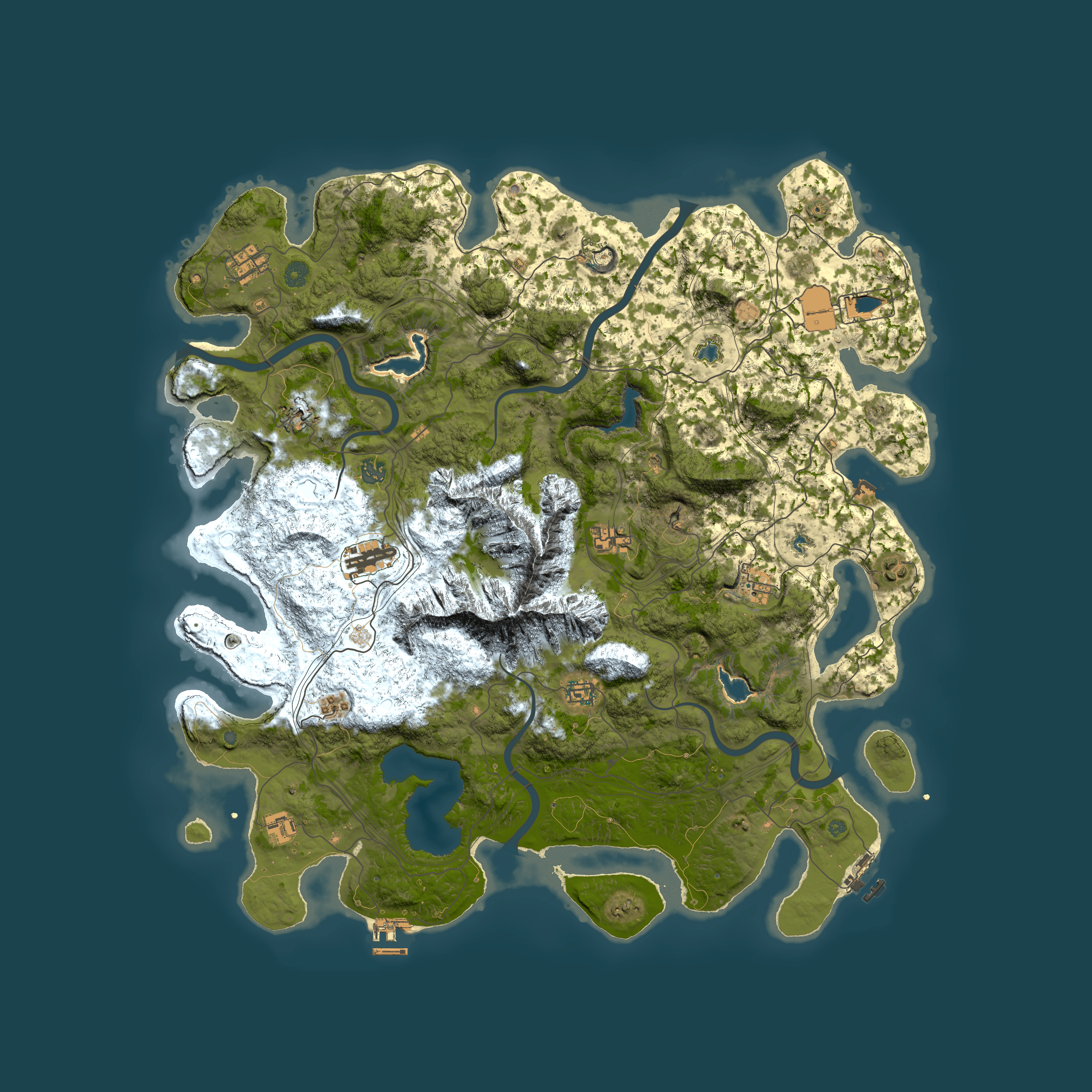 Full top-down render of Rust map seed 523818700, 5000x5000m