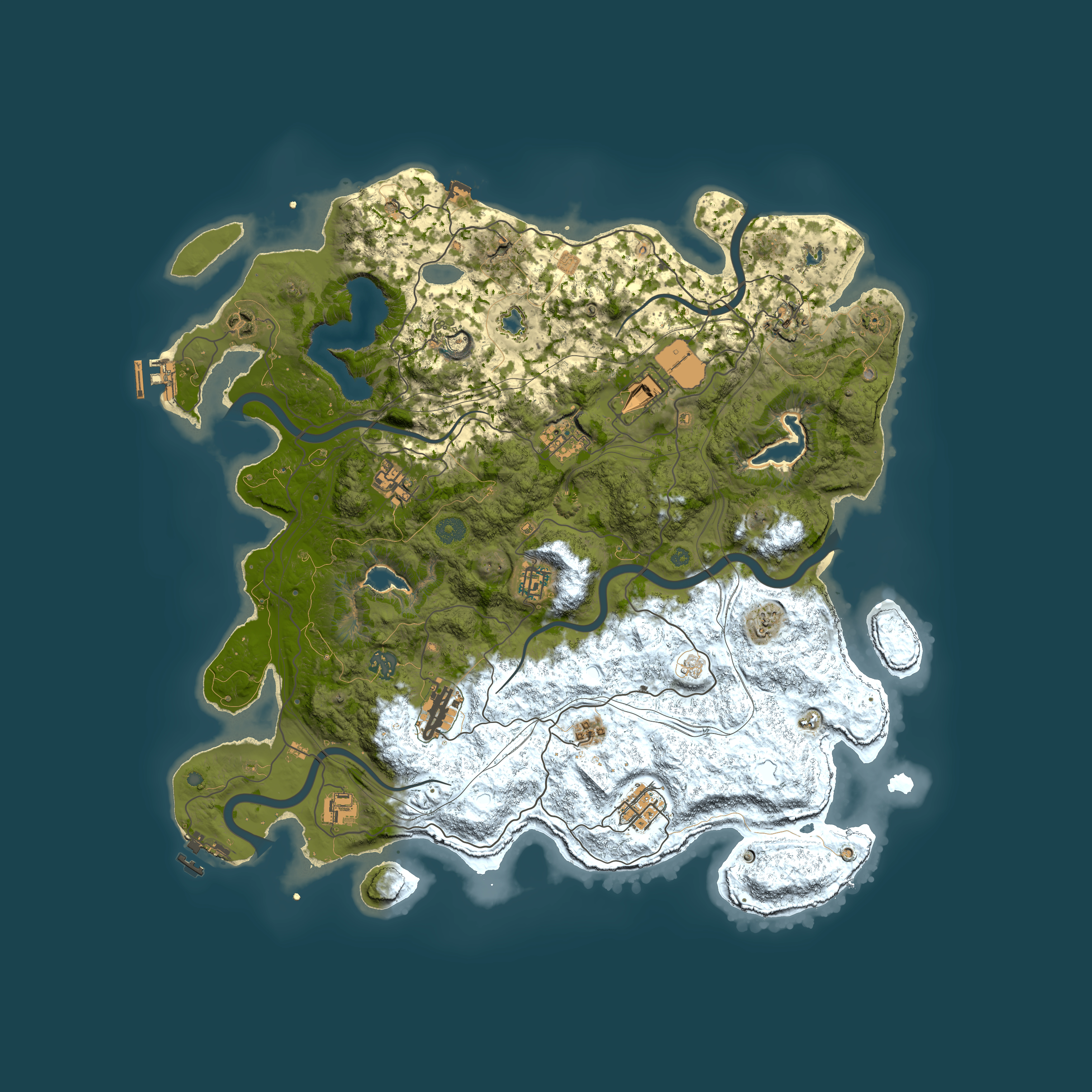Full top-down render of Rust map seed 1128444198, 4500x4500m