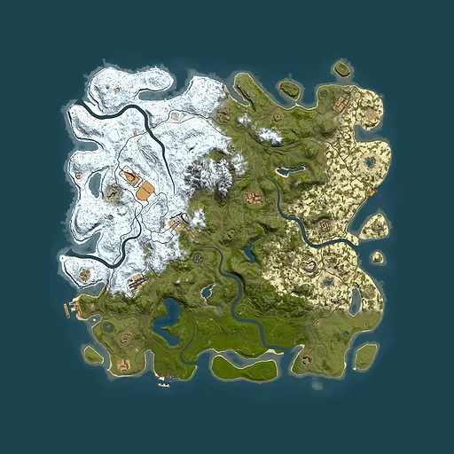 Rust map seed 1435408779, 5000x5000m top-down preview