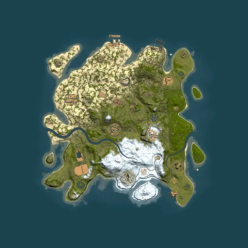Rust map seed 1495270746, 3500x3500m top-down preview