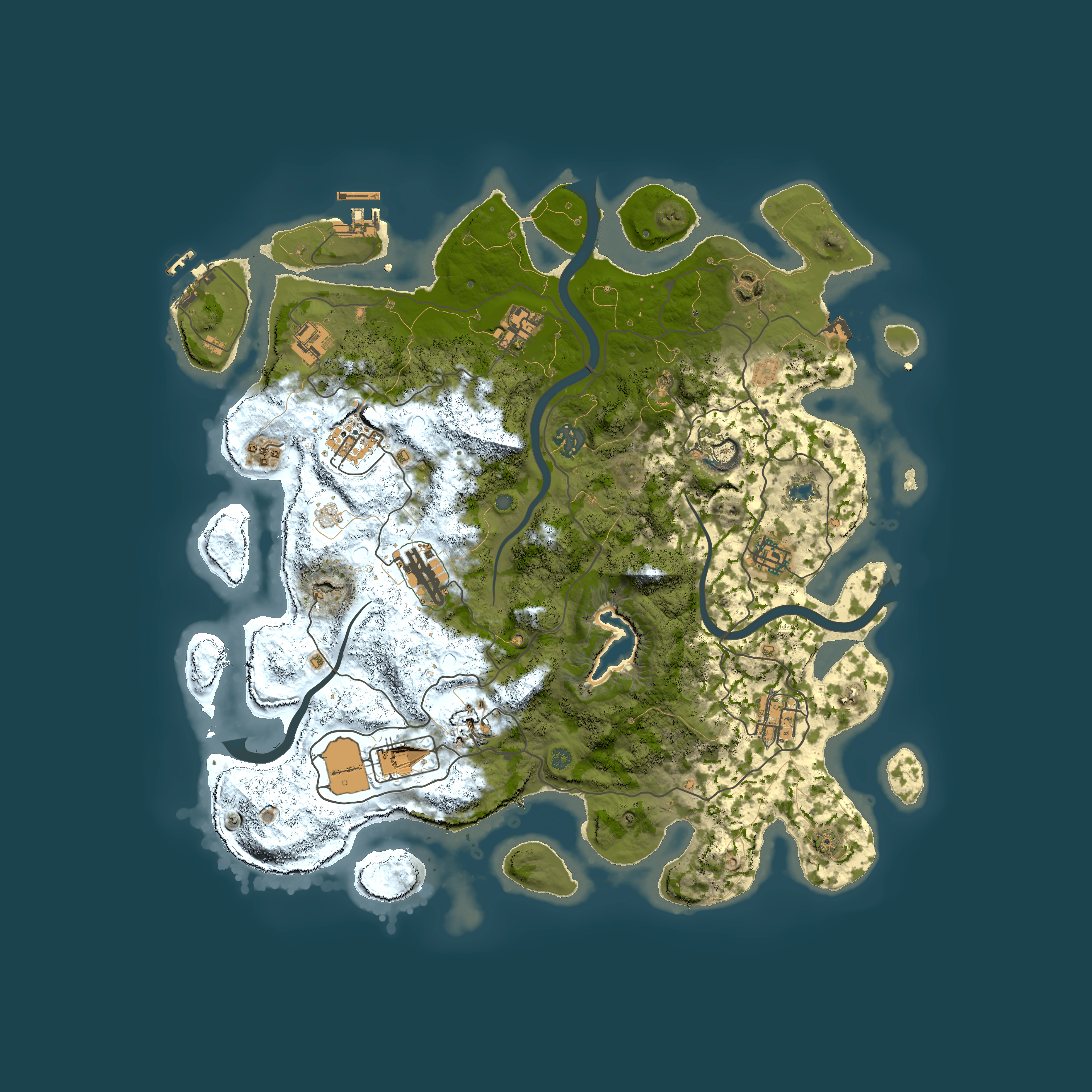 Full top-down render of Rust map seed 1350575072, 4000x4000m