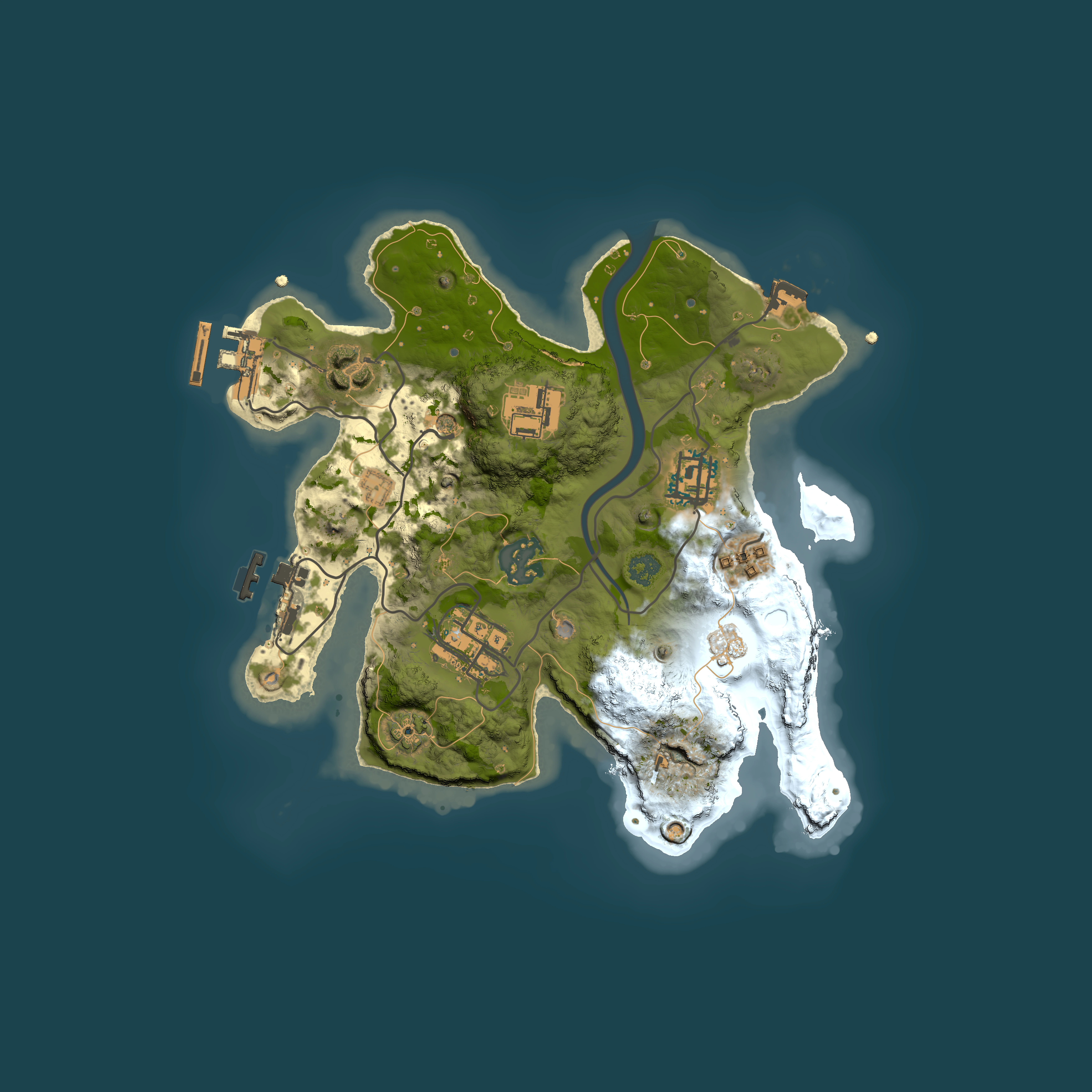 Full top-down render of Rust map seed 929197014, 2500x2500m