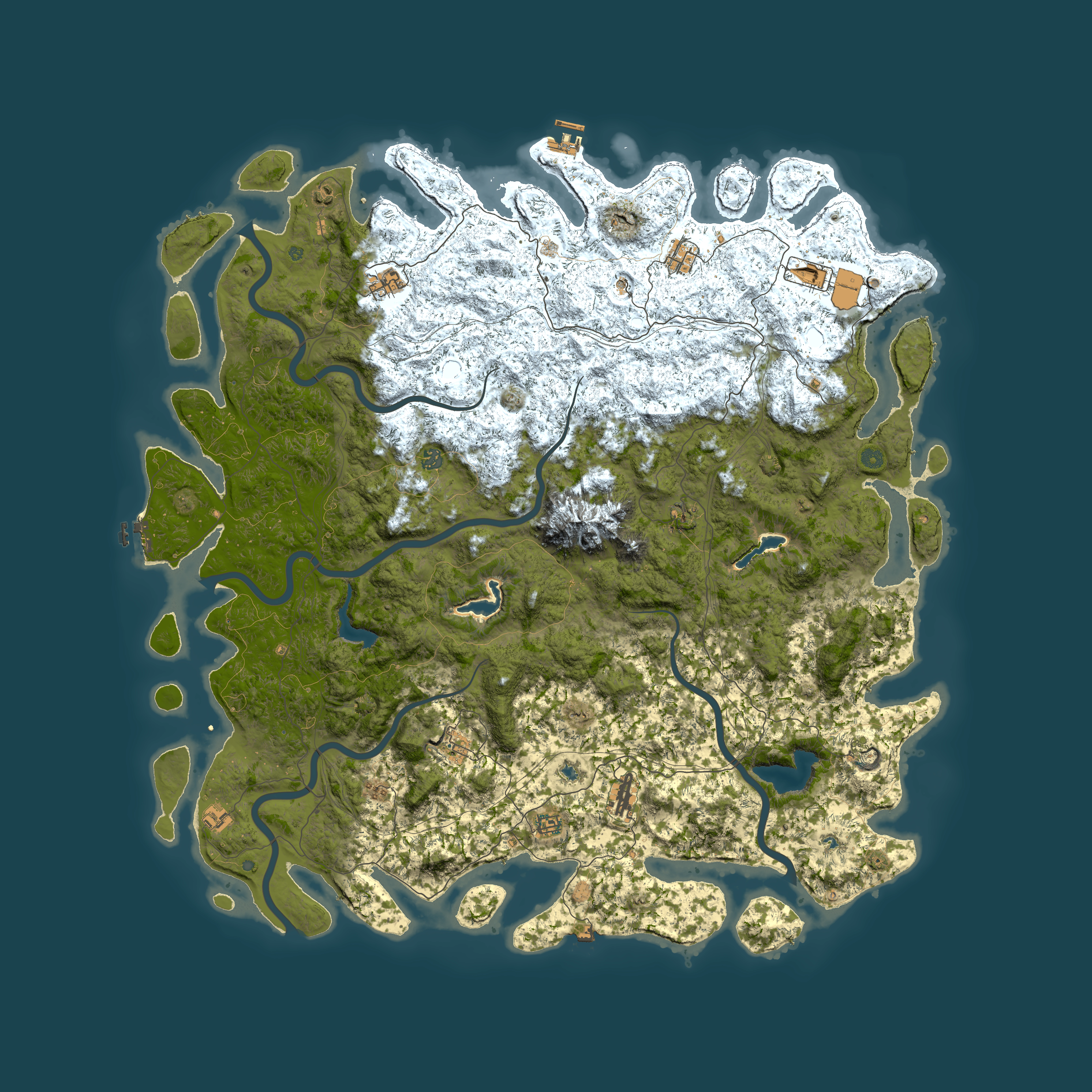 Full top-down render of Rust map seed 590920555, 6000x6000m