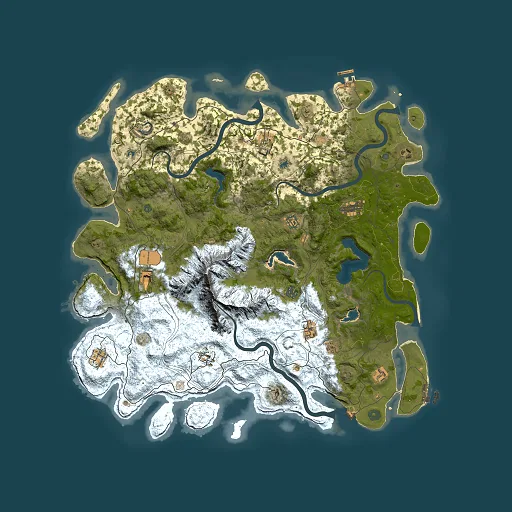 Rust map seed 137049870, 5000x5000m top-down preview