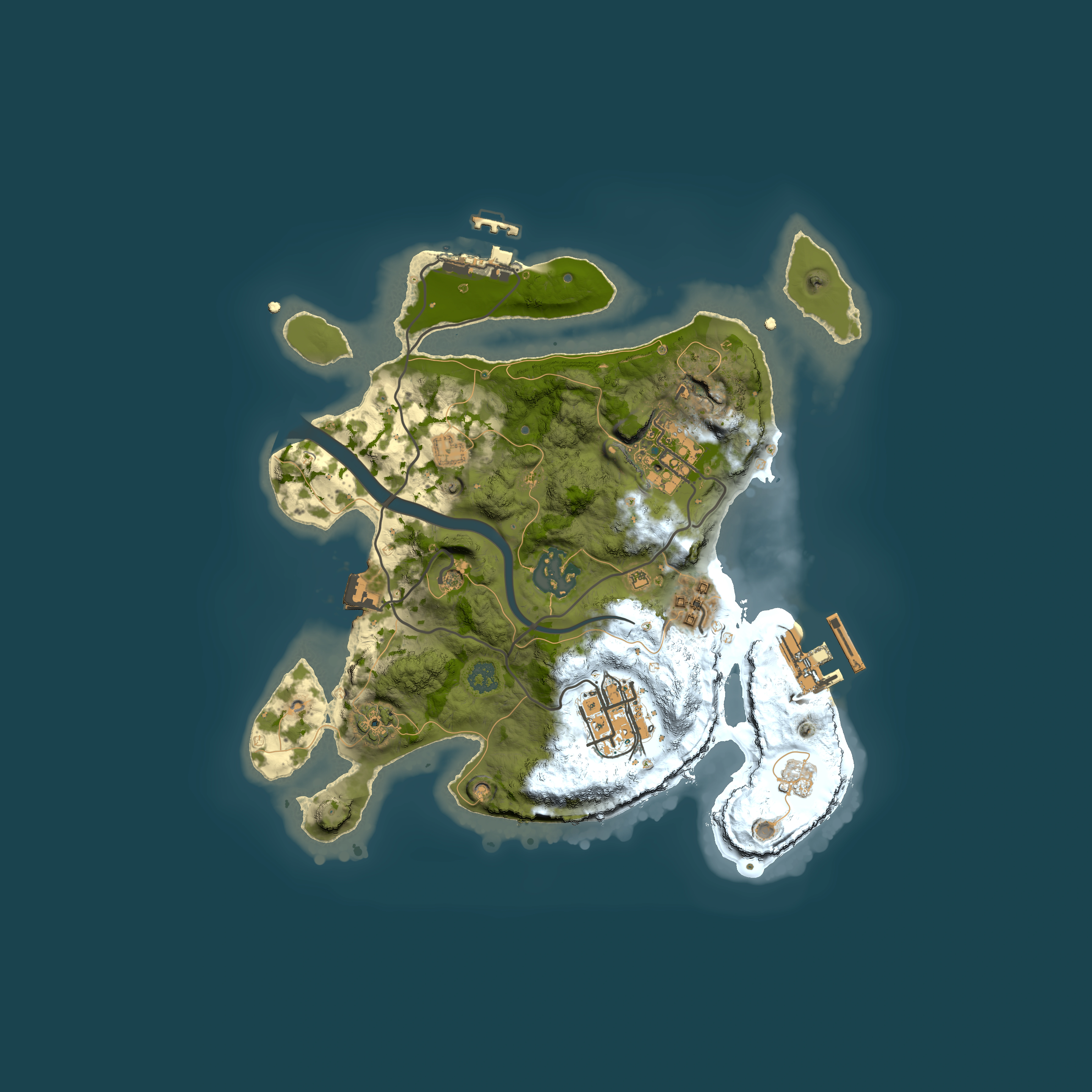 Full top-down render of Rust map seed 1505211454, 2500x2500m