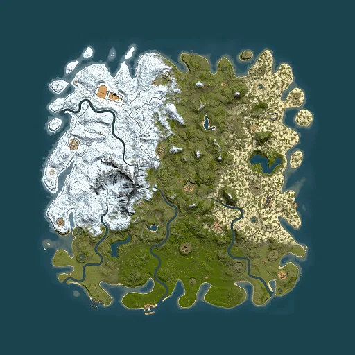 Rust map seed 28632539, 6000x6000m top-down preview