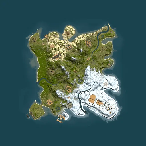Rust map seed 309282421, 3500x3500m top-down preview