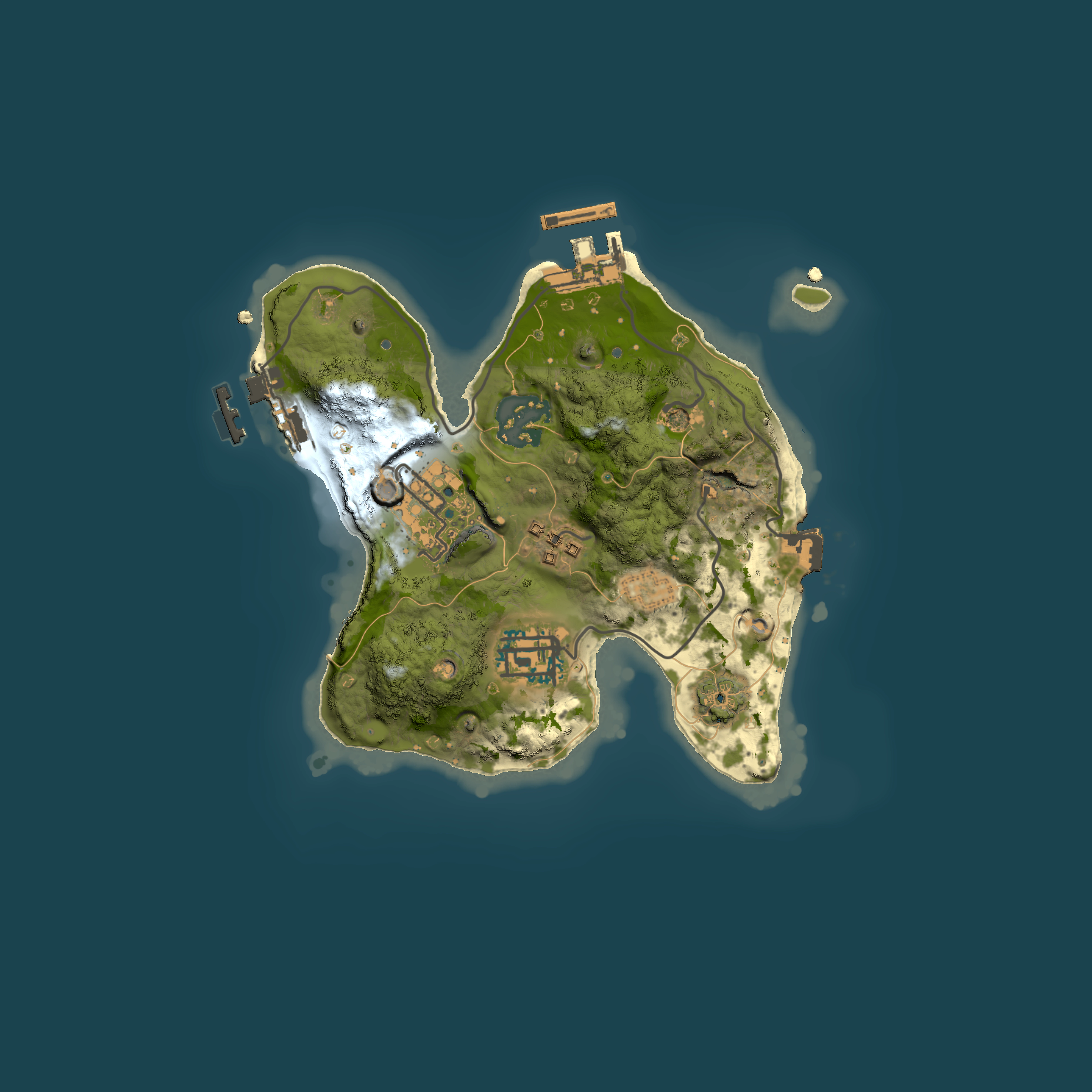 Full top-down render of Rust map seed 251185700, 2000x2000m