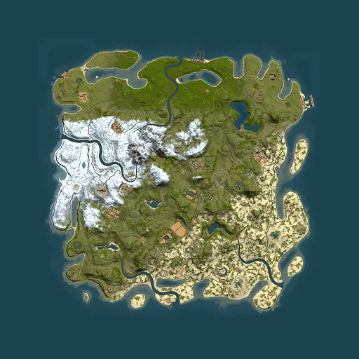Rust map seed 1660961009, 5000x5000m top-down preview