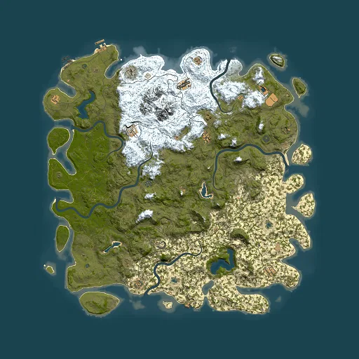 Rust map seed 1461693851, 6000x6000m top-down preview