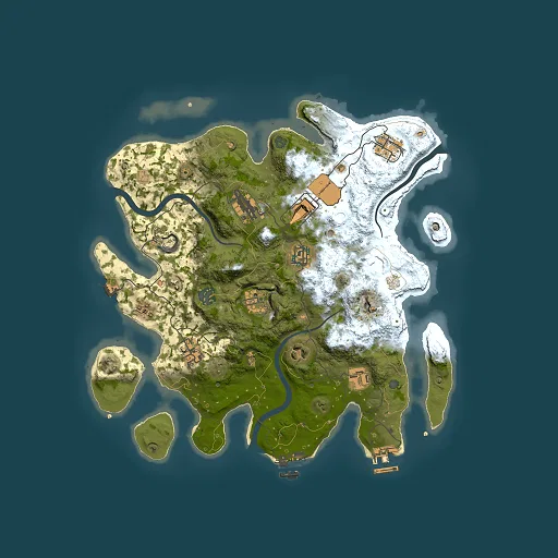 Rust map seed 99453770, 3500x3500m top-down preview
