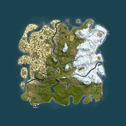 Rust map seed 426978076, 4500x4500m top-down preview