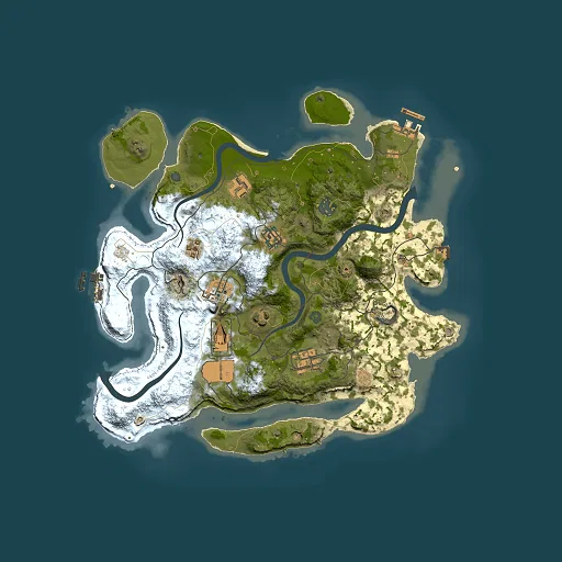 Rust map seed 491344736, 3500x3500m top-down preview