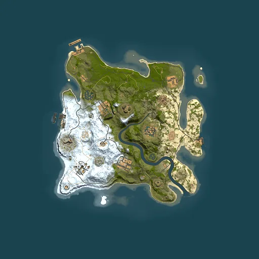 Rust map seed 694095124, 3000x3000m top-down preview