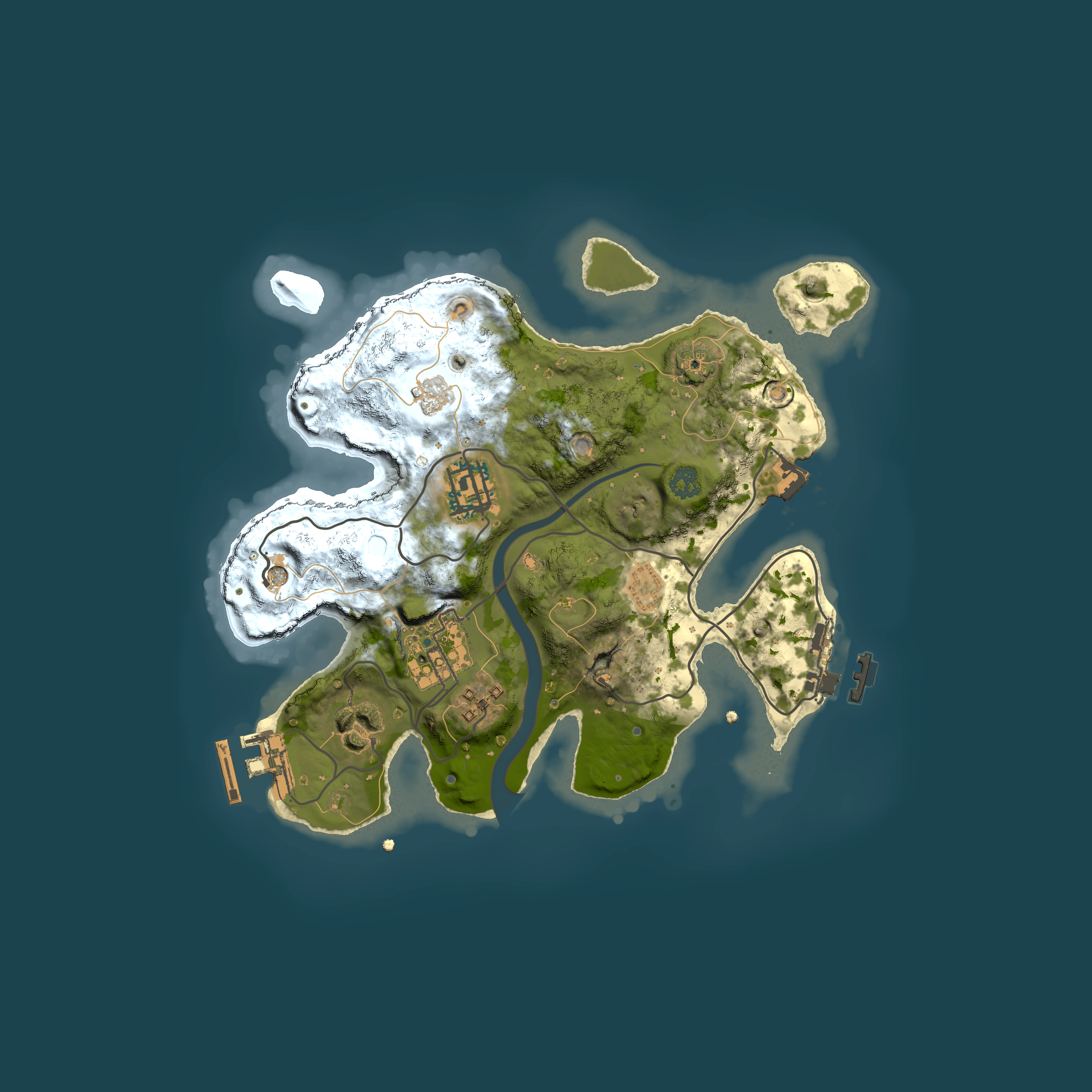 Full top-down render of Rust map seed 316457439, 2500x2500m