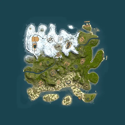 Rust map seed 2145649575, 3500x3500m top-down preview