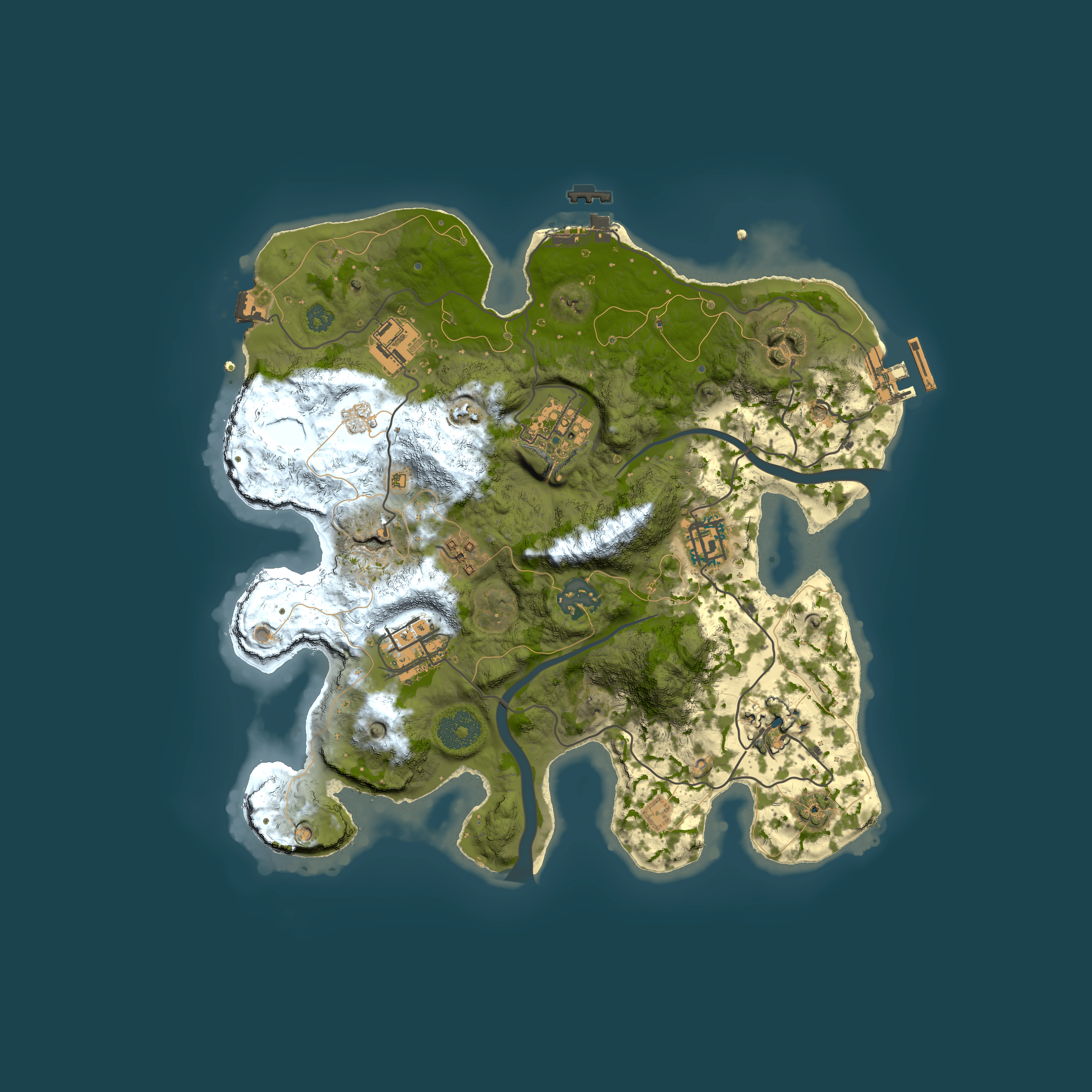Full top-down render of Rust map seed 1065940891, 3000x3000m