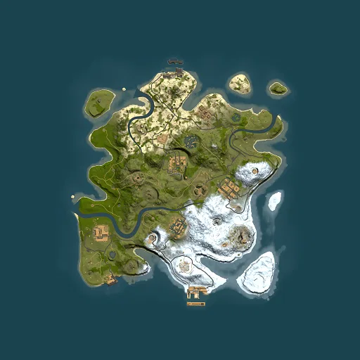 Rust map seed 1595201287, 3000x3000m top-down preview
