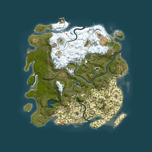Rust map seed 1463111465, 4500x4500m top-down preview