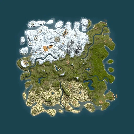 Rust map seed 1226057647, 5000x5000m top-down preview