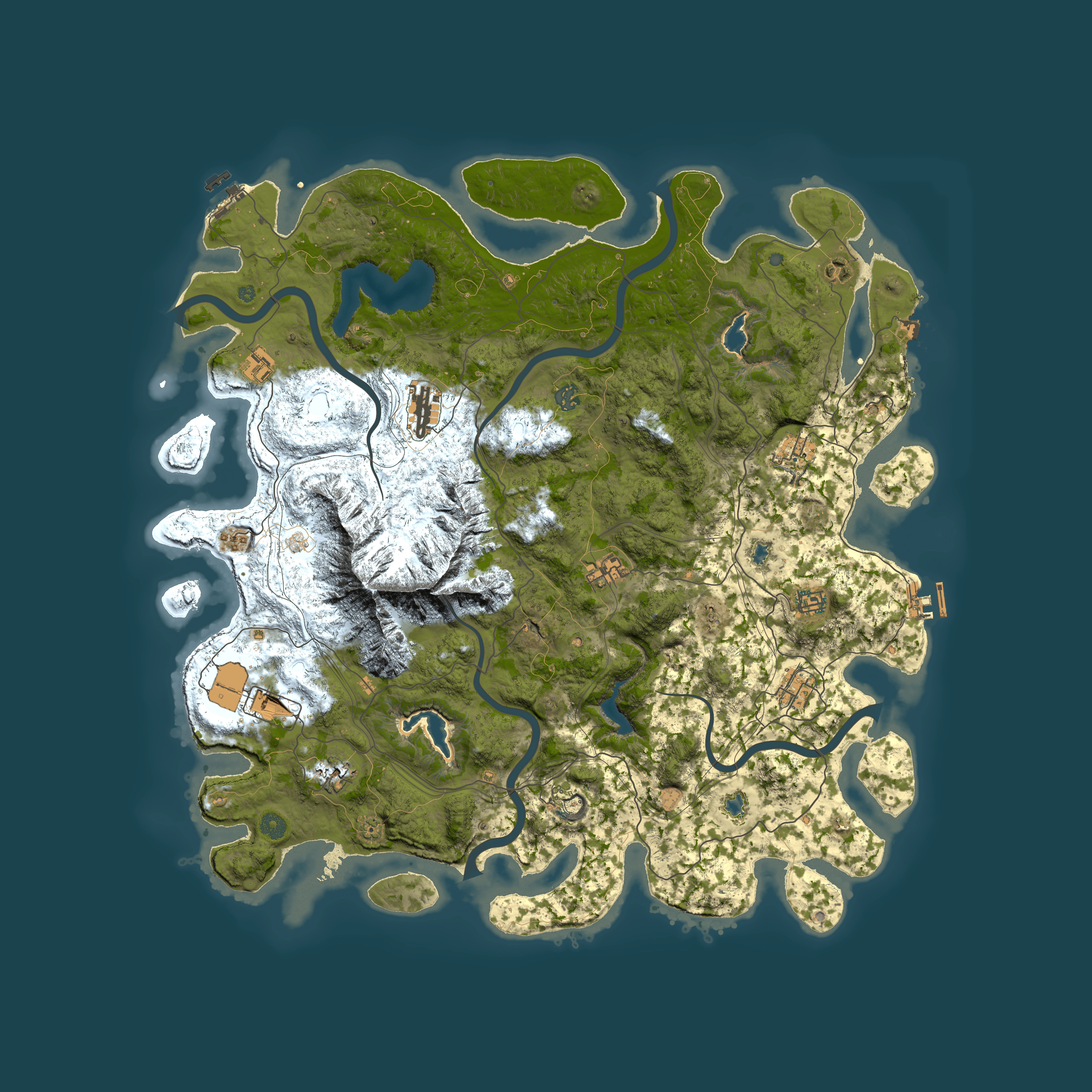 Full top-down render of Rust map seed 1224739206, 5000x5000m