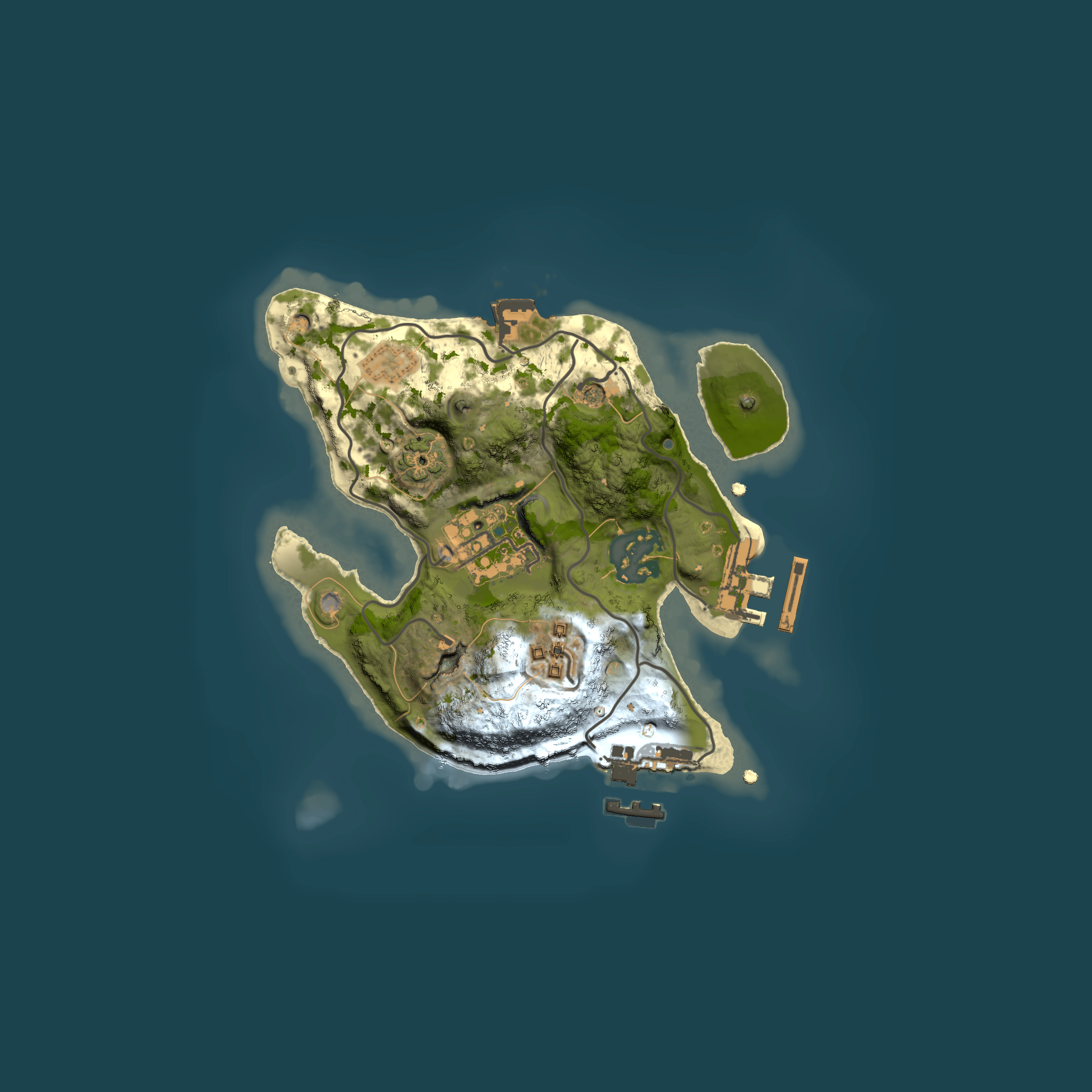 Full top-down render of Rust map seed 2036506592, 2000x2000m