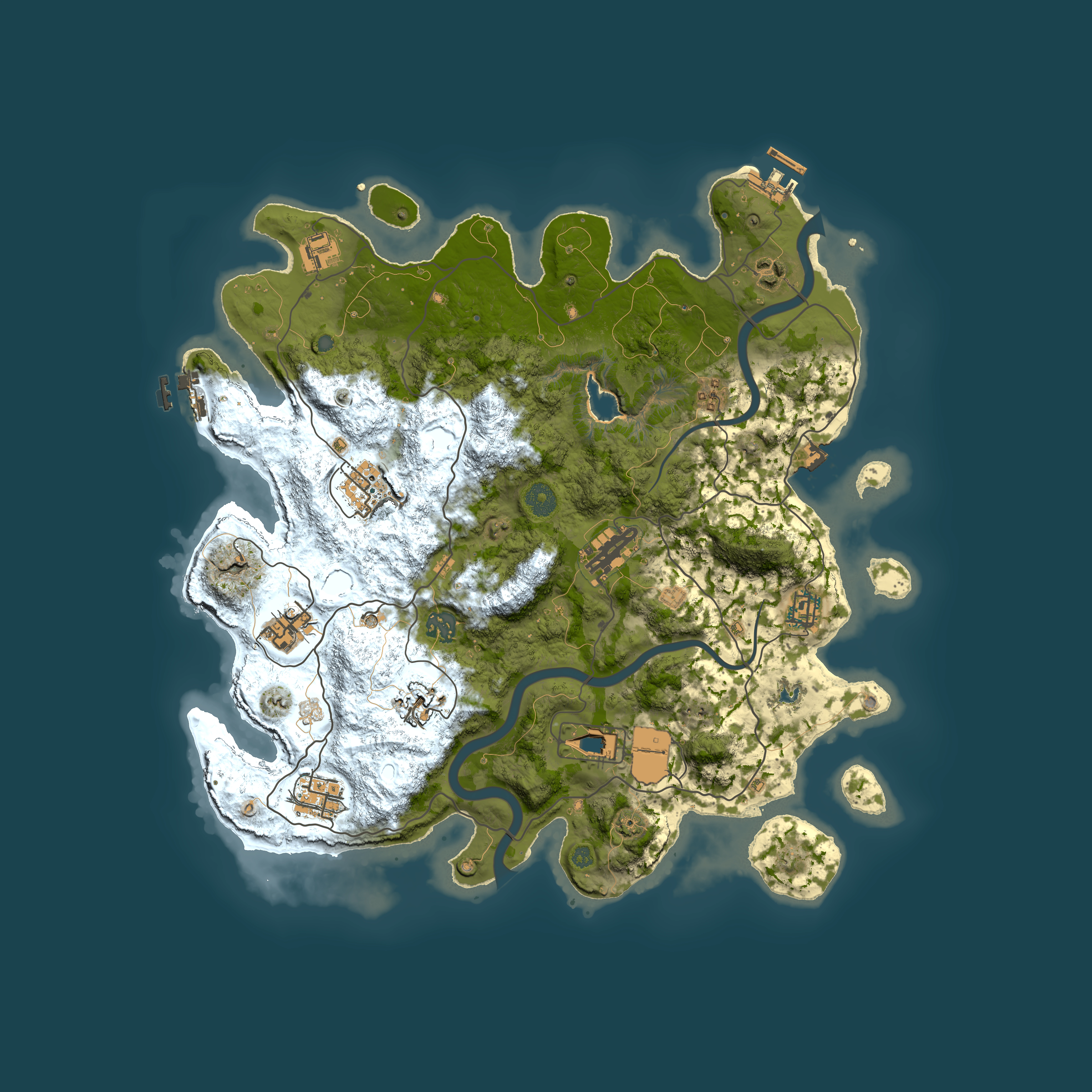 Full top-down render of Rust map seed 1921110547, 4000x4000m
