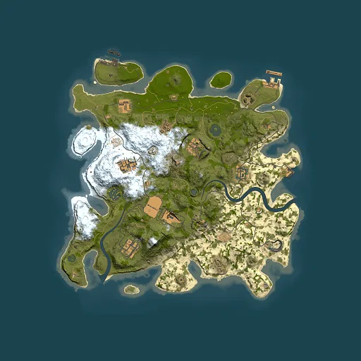 Rust map seed 1015088091, 3500x3500m top-down preview
