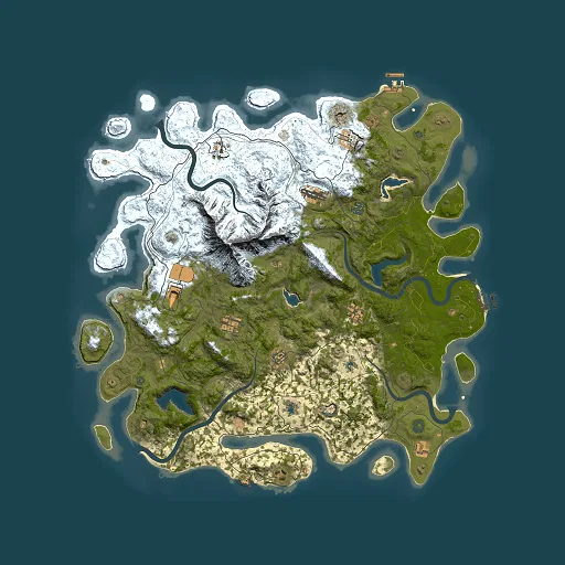 Rust map seed 2093376541, 5000x5000m top-down preview