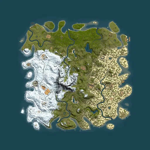 Rust map seed 419165662, 5500x5500m top-down preview