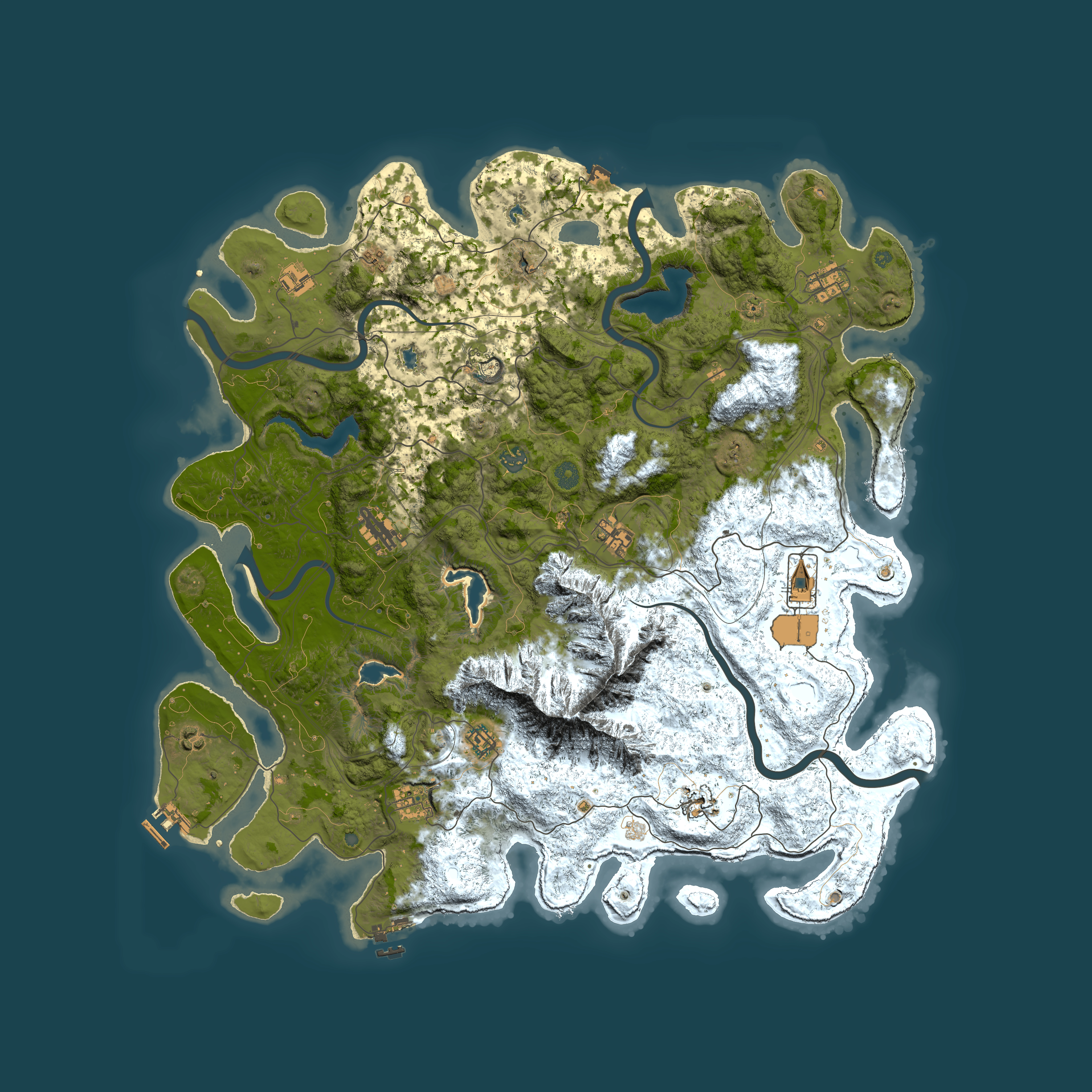 Full top-down render of Rust map seed 172488859, 5000x5000m