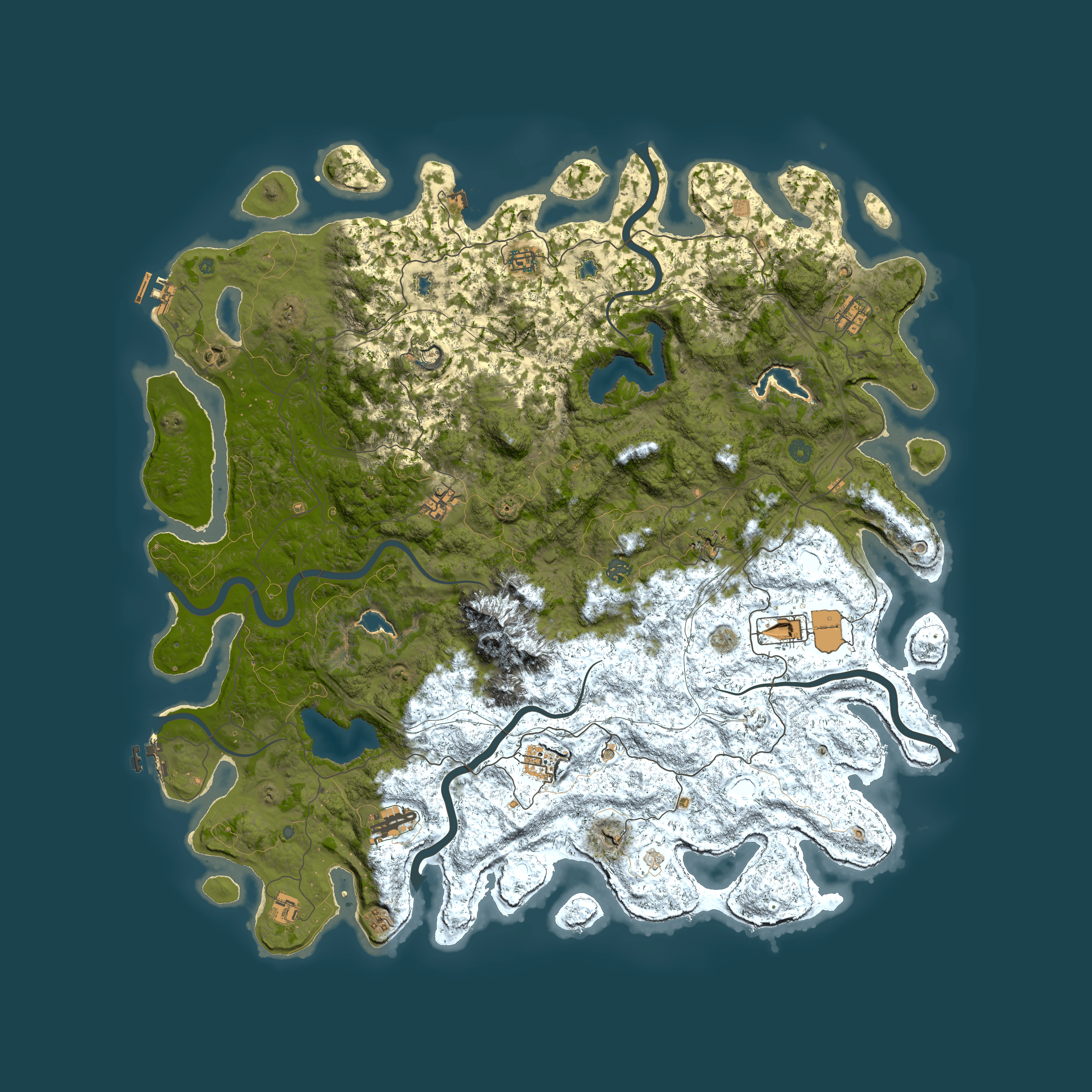 Full top-down render of Rust map seed 226816707, 5500x5500m