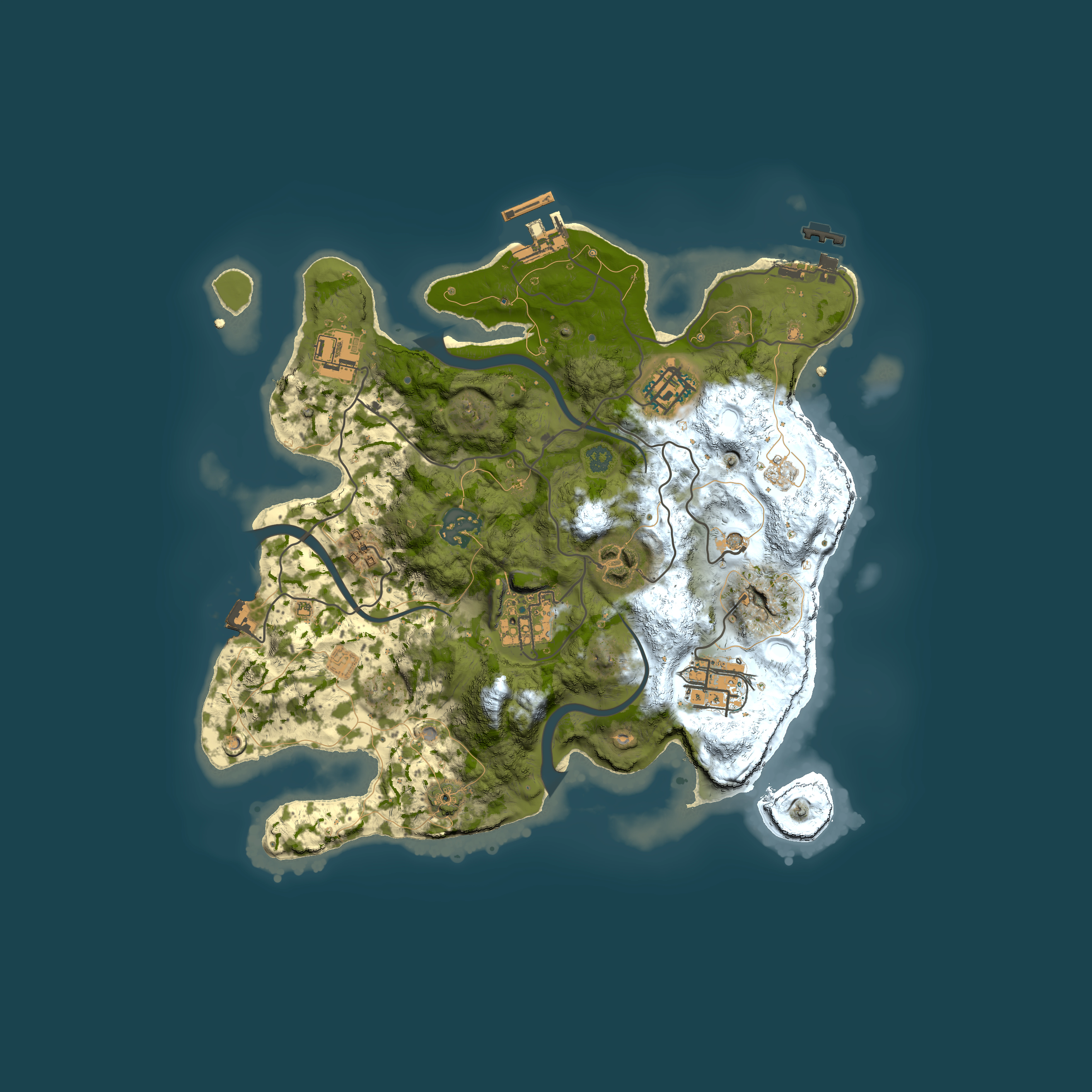 Full top-down render of Rust map seed 1085968210, 3000x3000m